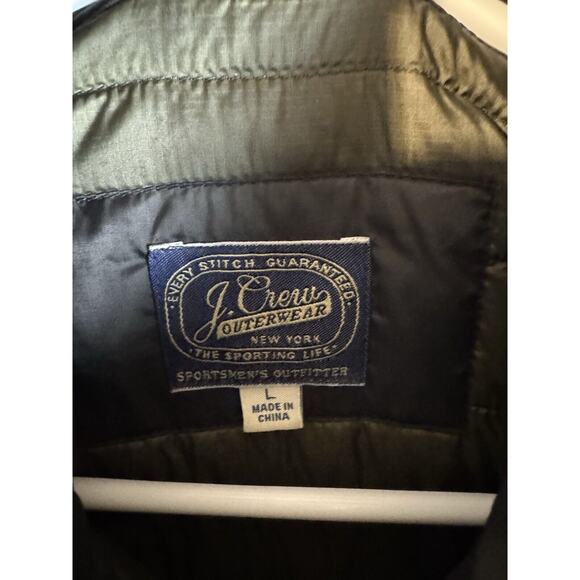 J.Crew Quilted Vest Black Mens Large Black Polartec Insulated Zip Outerwear - Picture 5 of 7